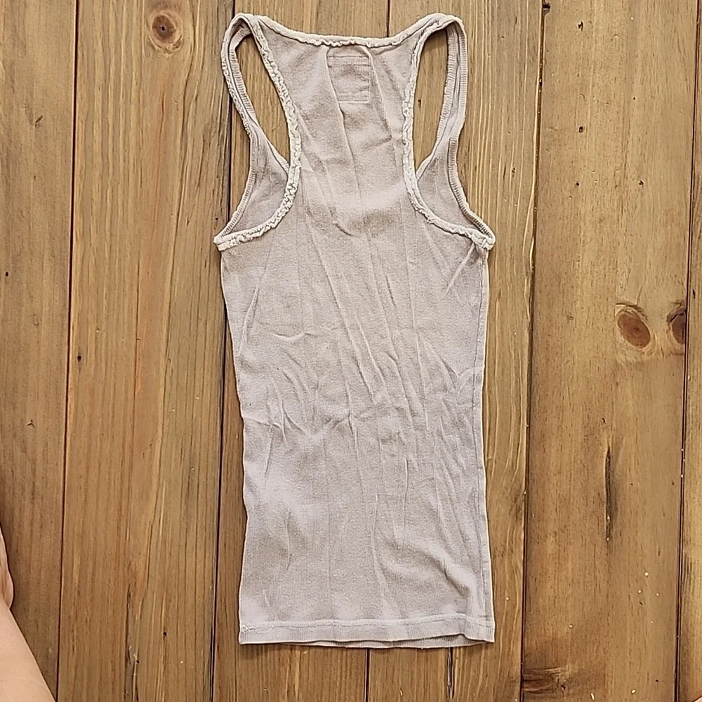 Hollister HCO Tan Tank Top with Lace Detailing